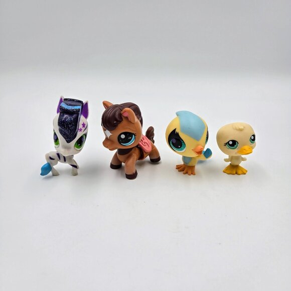 Littlest Pet Shop LPS Lot Zebra #2856 Horse #2257 Canary #2519 Duck #199 2005 - Picture 2 of 9